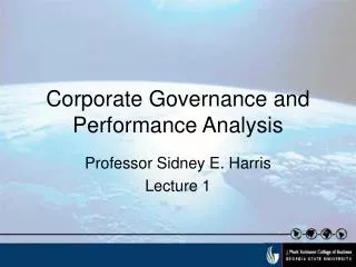 Corporate Governance and Performance Analysis
