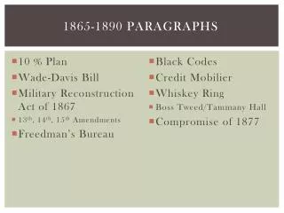 1865-1890 PARAGRAPHS