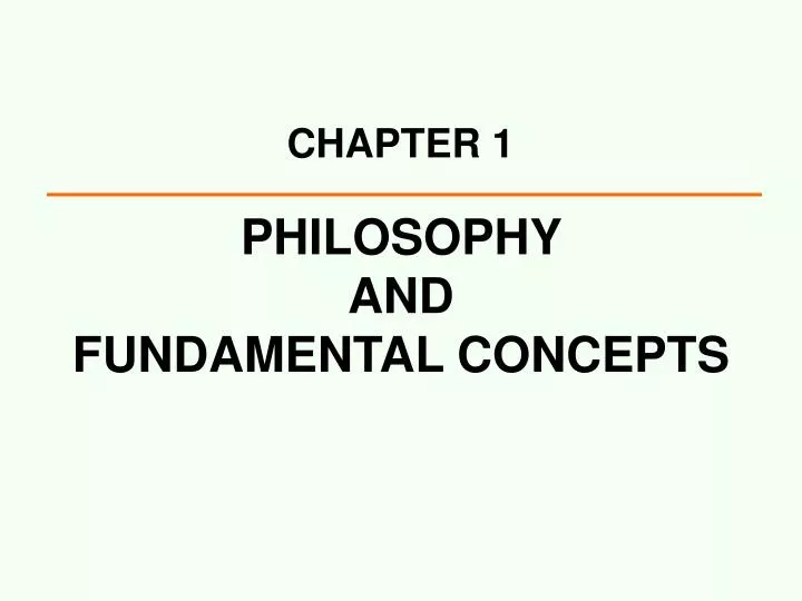 philosophy and fundamental concepts