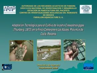 AUTORIDAD DE LOS RECURSOS ACUATICOS DE PANAMA DIRECCION NACIONAL DE INVESTIGACION Y DESARROLLO