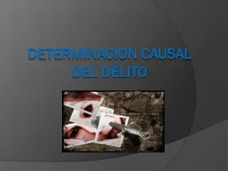 DETERMINACION CAUSAL DEL DELITO