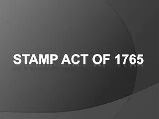 Stamp Act of 1765