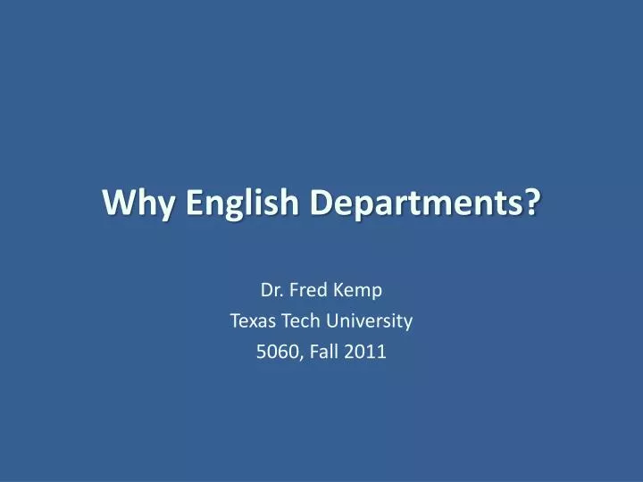 why english departments