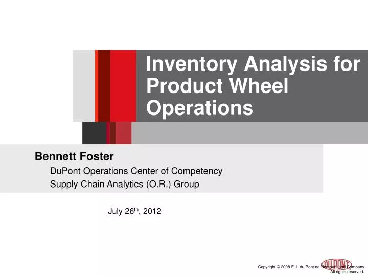 inventory analysis for product wheel operations