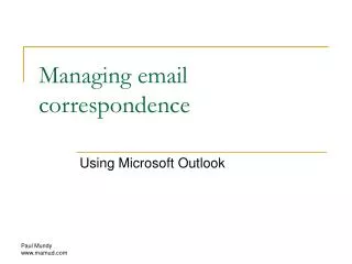 Managing email correspondence
