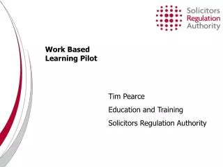 Work Based Learning Pilot