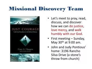 Missional Discovery Team