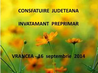 CONSFATUIRE JUDETEANA INVATAMANT PRE PRIMAR VRANCEA - 16 septembrie 2014