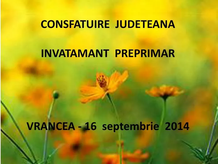 consfatuire judeteana invatamant pre primar vrancea 16 septembrie 2014