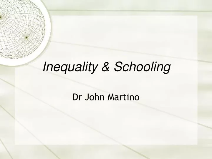 inequality schooling