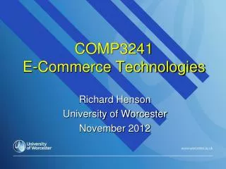 COMP3241 E-Commerce Technologies