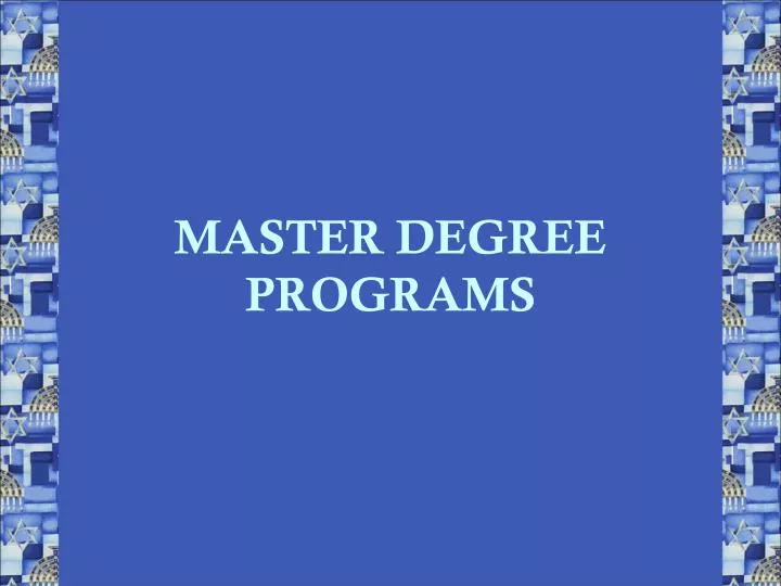master degree programs