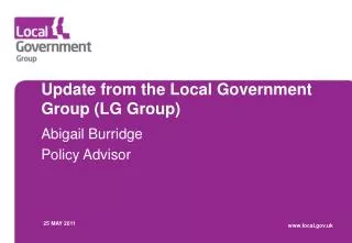 Update from the Local Government Group (LG Group)
