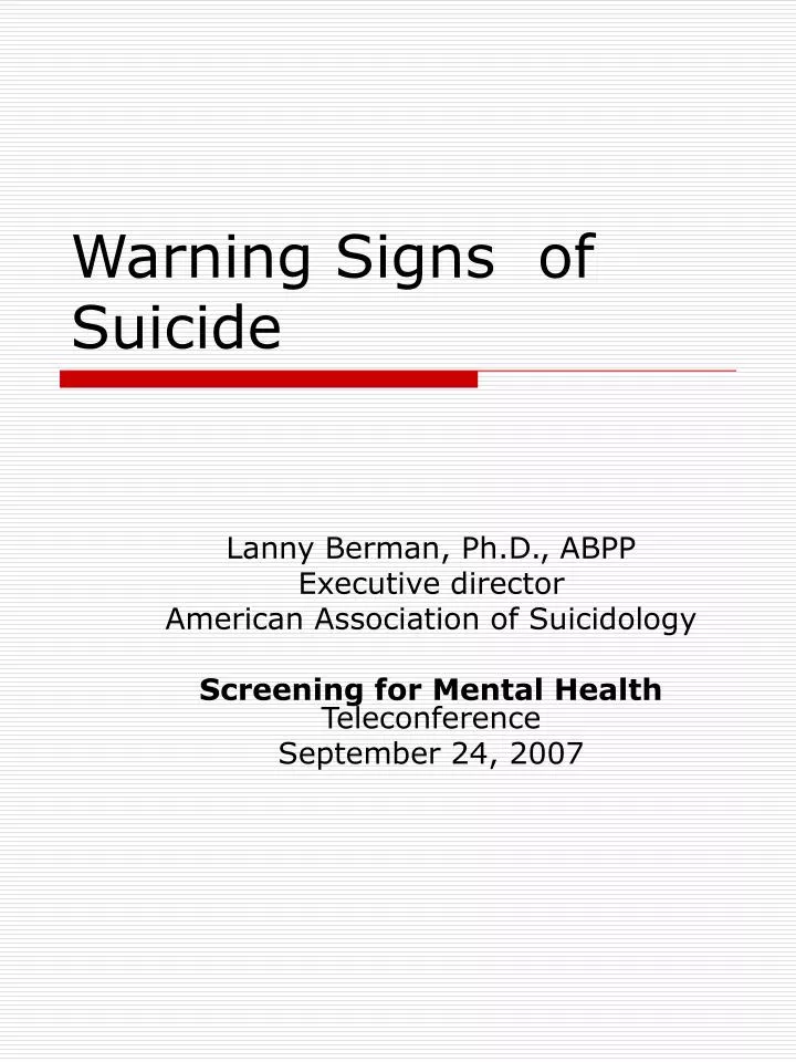 warning signs of suicide