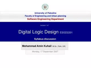 Digital Logic Design ESGD2201