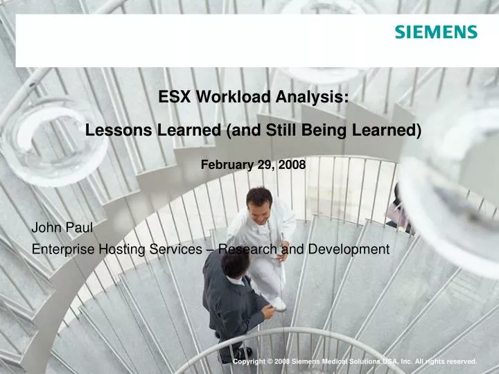 esx workload analysis lessons learned and still being learned february 29 2008