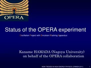 Kaname HAMADA (Nagoya University) on behalf of the OPERA collaboration