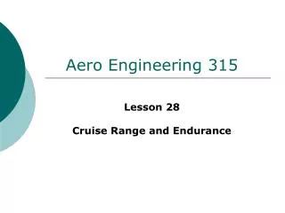 Aero Engineering 315