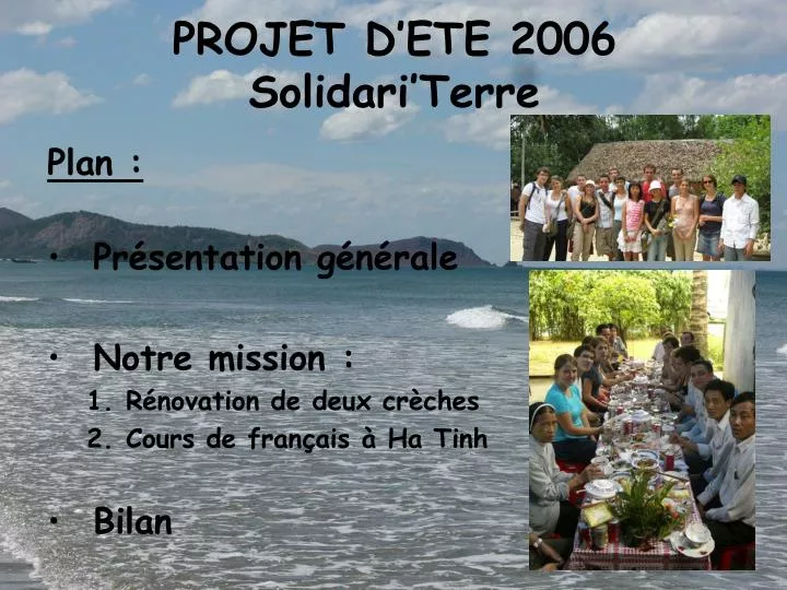projet d ete 2006 solidari terre