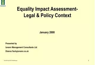 Equality Impact Assessment- Legal &amp; Policy Context