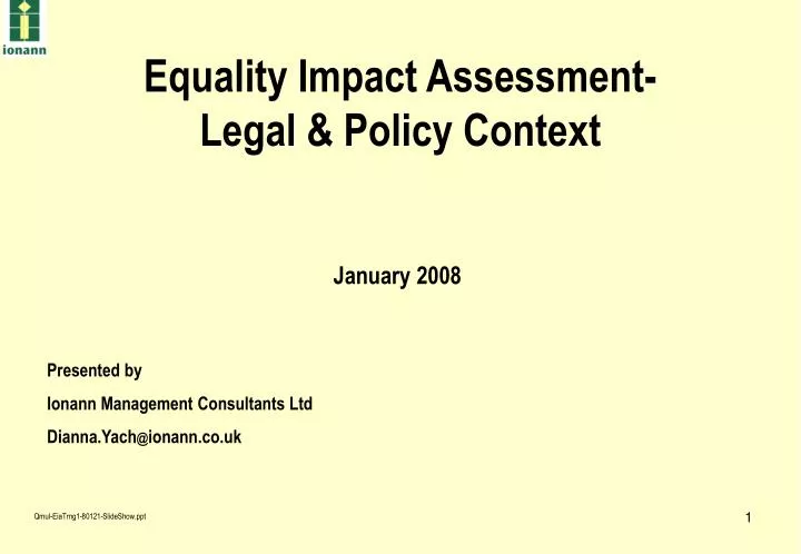 equality impact assessment legal policy context