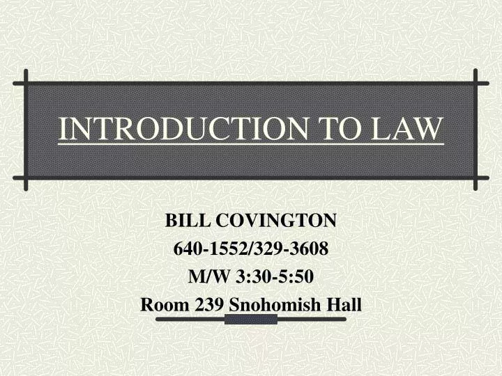 introduction to law