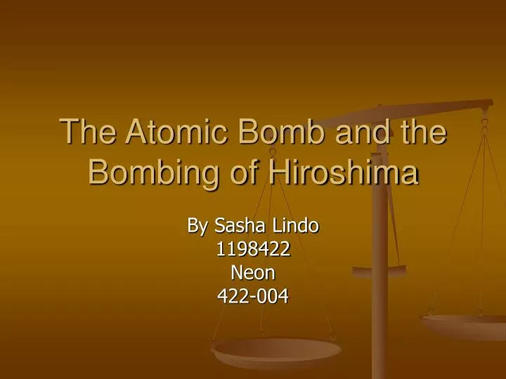 the atomic bomb and the bombing of hiroshima