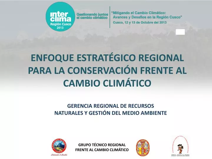 enfoque estrat gico regional para la conservaci n frente al cambio clim tico