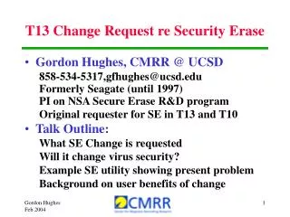 T13 Change Request re Security Erase
