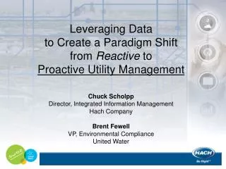 Leveraging Data to Create a Paradigm Shift from Reactive to Proactive Utility Management