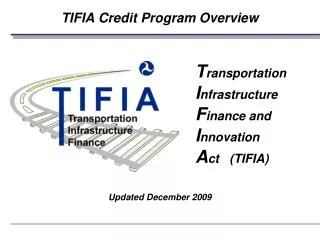 TIFIA Credit Program Overview