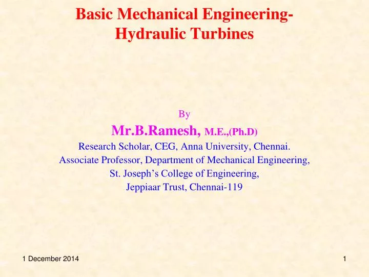 basic mechanical engineering hydraulic turbines