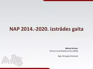 NAP 2014.-2020. izstrādes gaita