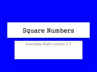 Square Numbers
