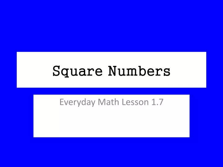 square numbers