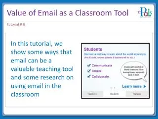 Value of Email as a Classroom Tool