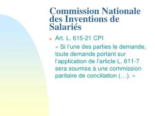 Commission Nationale des Inventions de Salariés