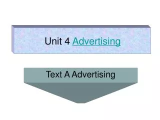 Unit 4 Advertising