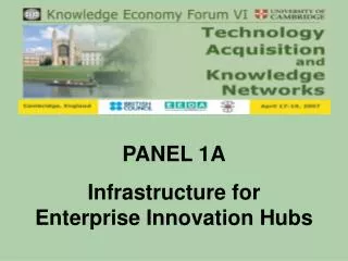 PANEL 1A Infrastructure for Enterprise Innovation Hubs