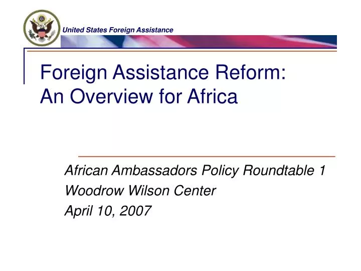foreign assistance reform an overview for africa