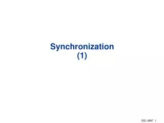Synchronization (1)