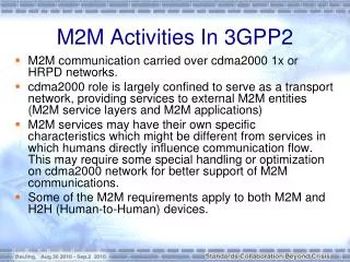 M2M Activities In 3GPP2