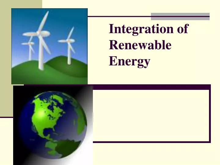 integration of renewable energy