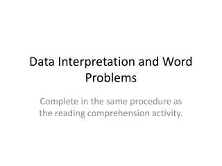 Data Interpretation and Word Problems