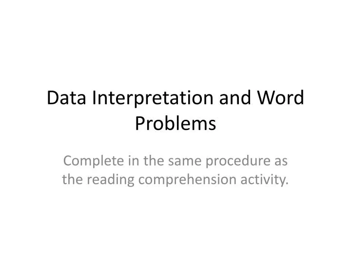data interpretation and word problems