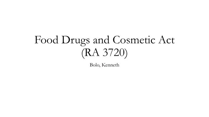 food drugs and cosmetic act ra 3720