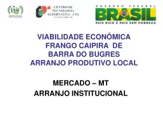 VIABILIDADE ECONÔMICA FRANGO CAIPIRA DE BARRA DO BUGRES ARRANJO PRODUTIVO LOCAL