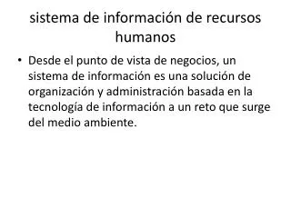 sistema de información de recursos humanos