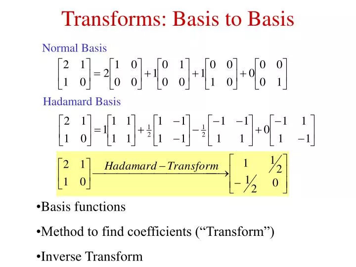 transforms basis to basis