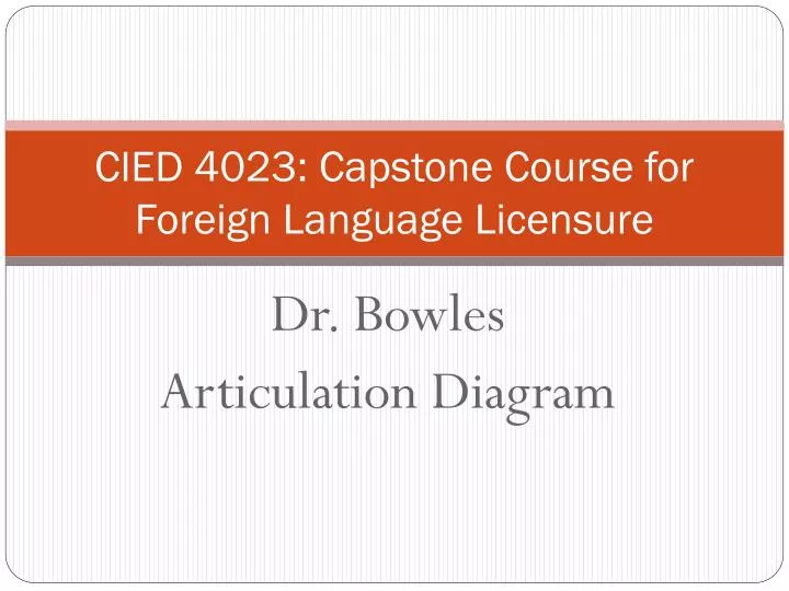cied 4023 capstone course for foreign language licensure